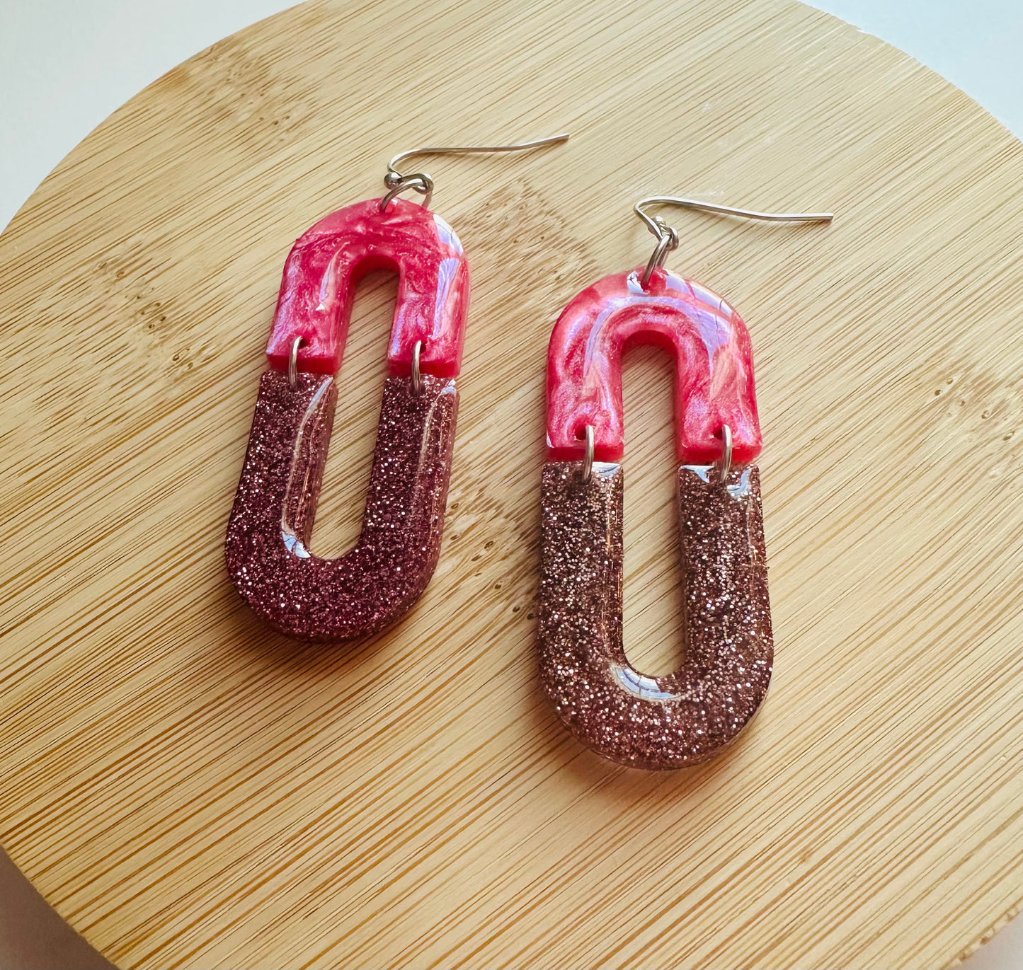 Pretty in Pink Boho Arch Earrings