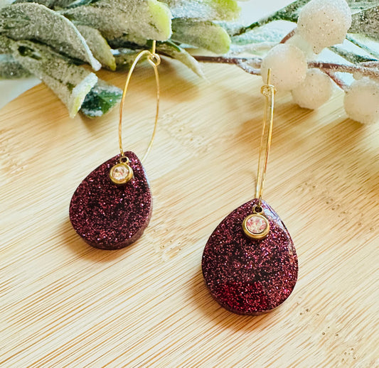 Festive Teardrop Hoops